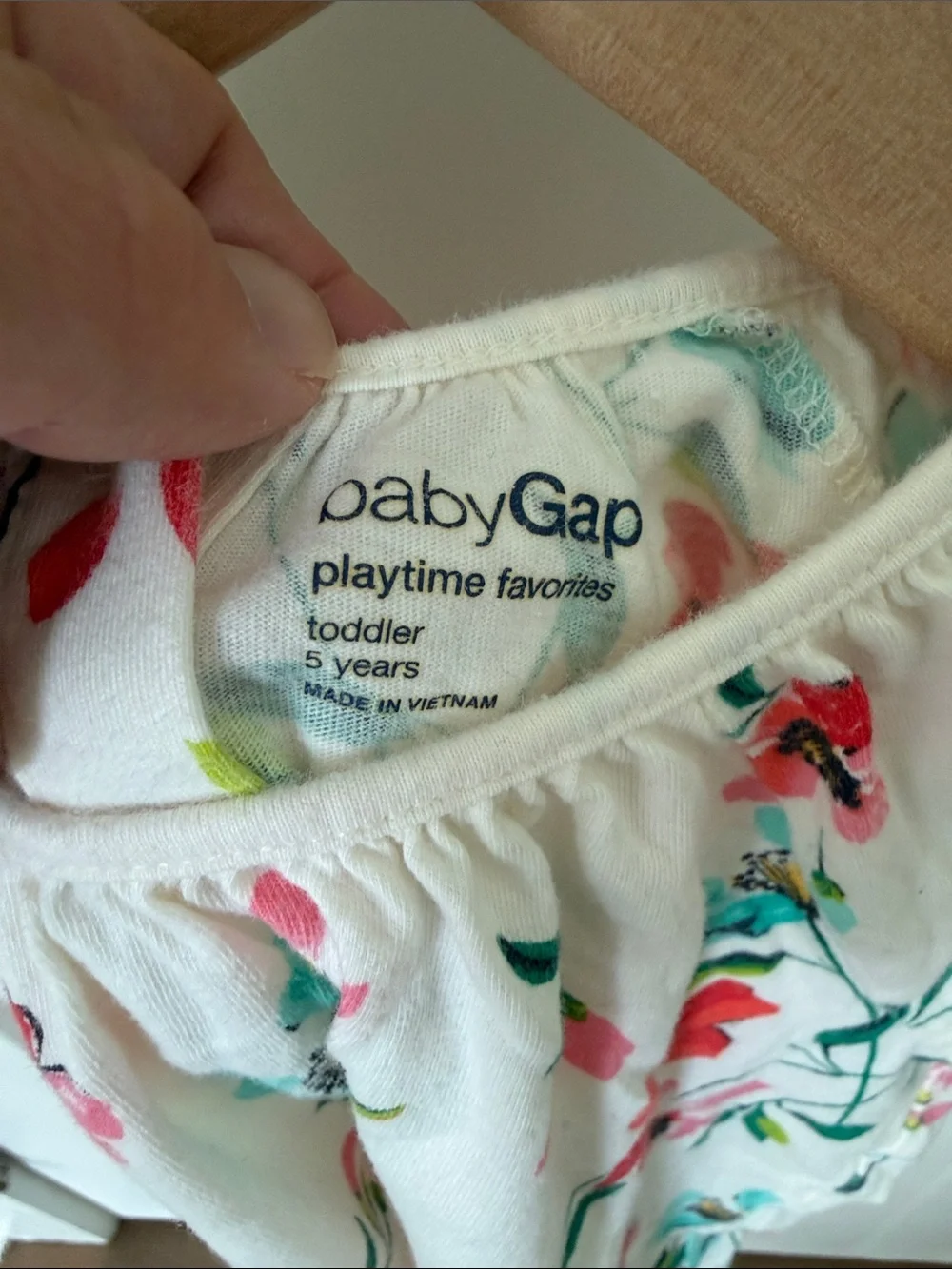 GAP Cream Floral Toddler top with Multicolor Blossoms